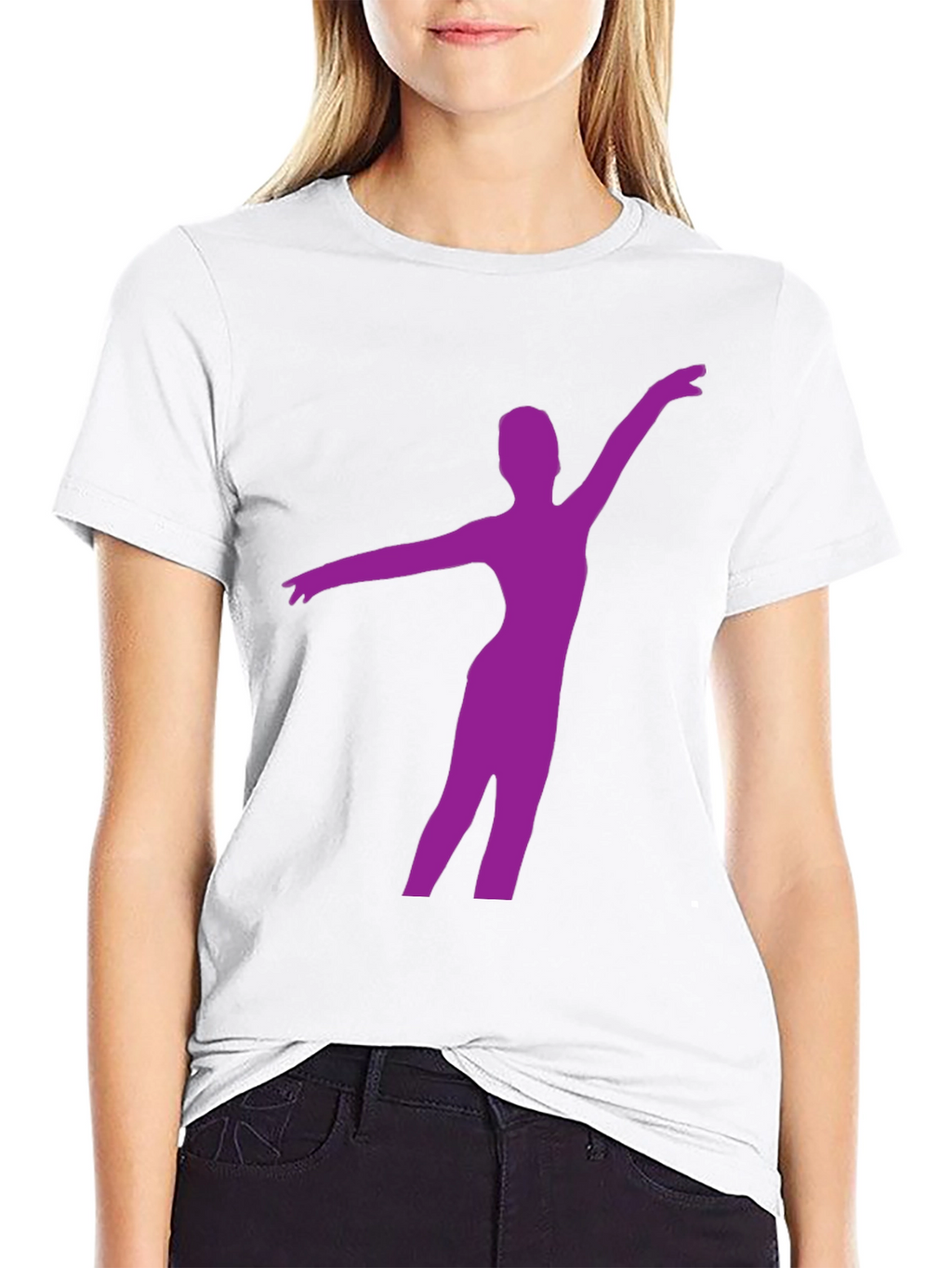 Ballerina Silhouette Tee - Black Cotton Graphic T-Shirt