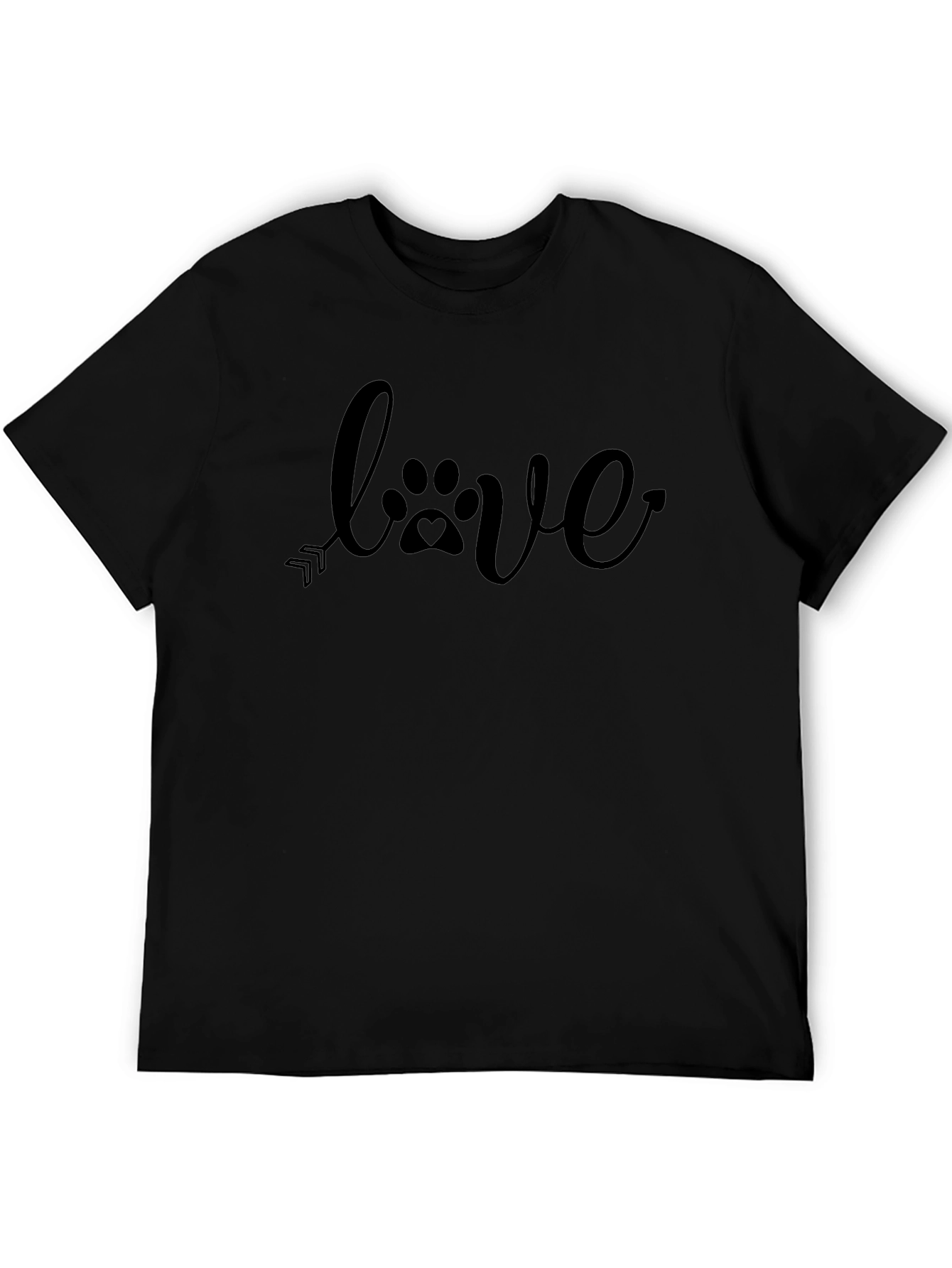Love Paw Print Arrow Black T-Shirt