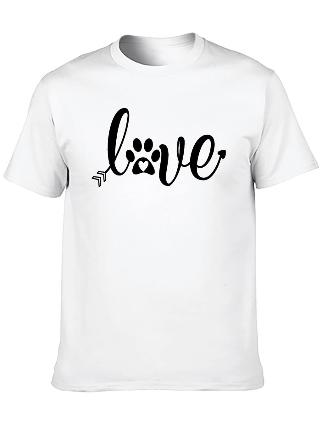 Love Paw Print Arrow Black T-Shirt