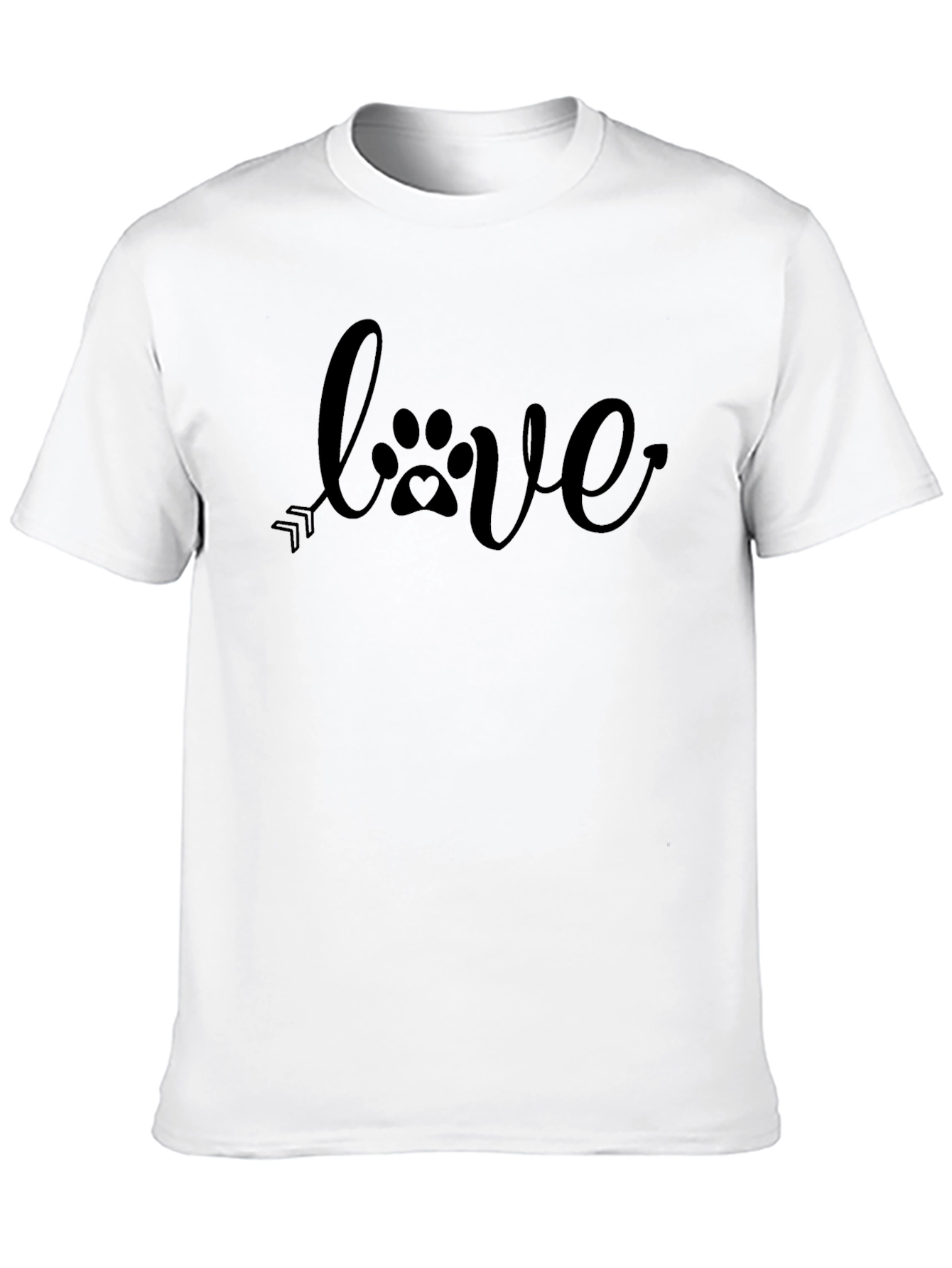 Love Paw Print Arrow Black T-Shirt