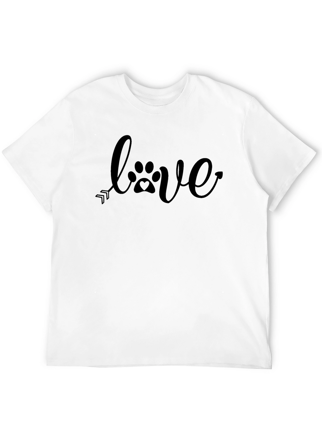 Love Paw Print Arrow Black T-Shirt