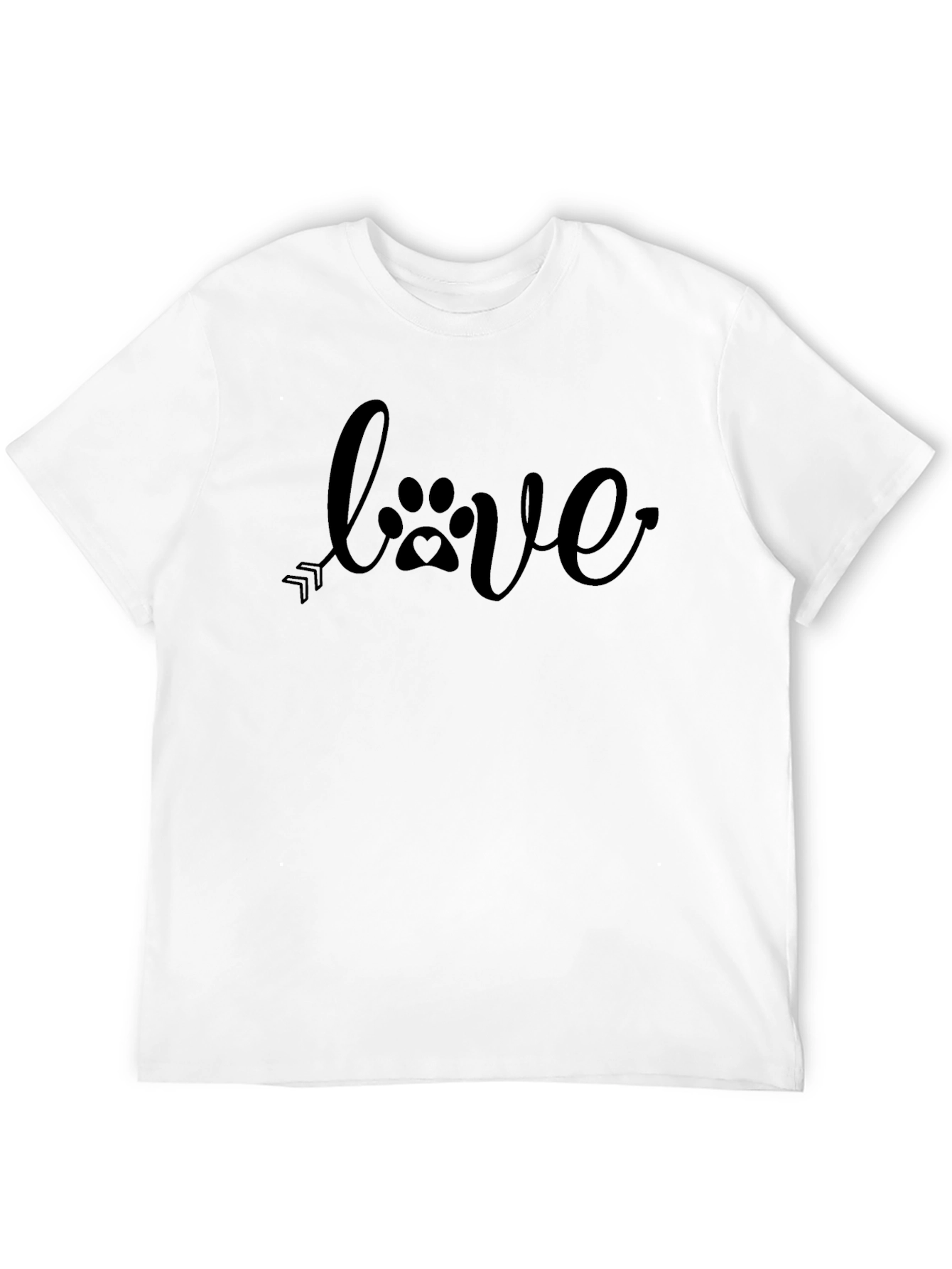Love Paw Print Arrow Black T-Shirt