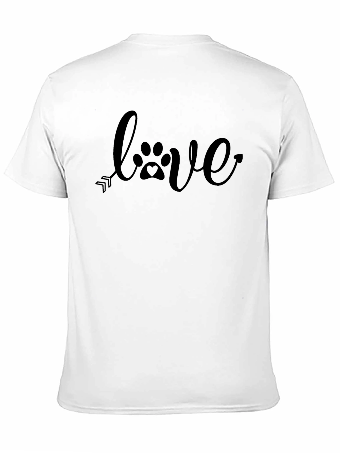 Love Paw Print Arrow Black T-Shirt