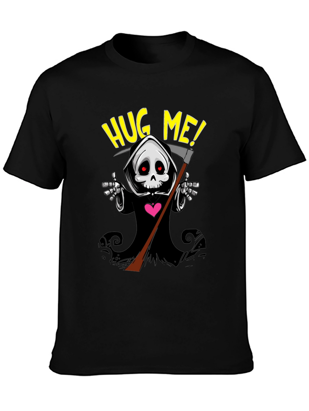 Grim Reaper Hug Me! T-Shirt - Black