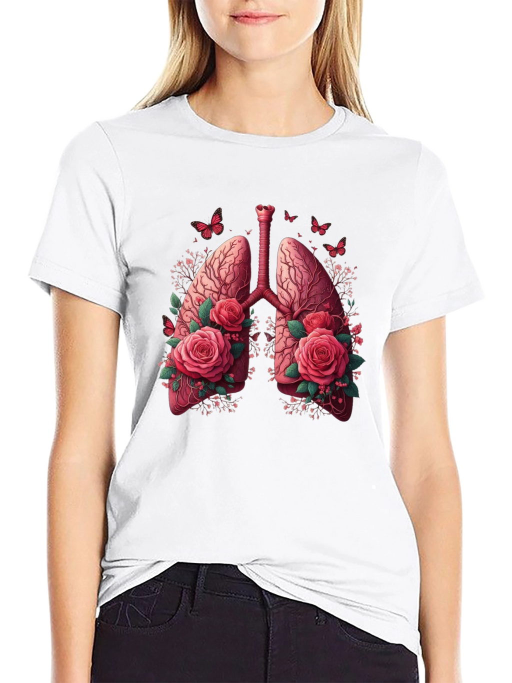 Floral Lung Anatomy Graphic Tee - Unisex