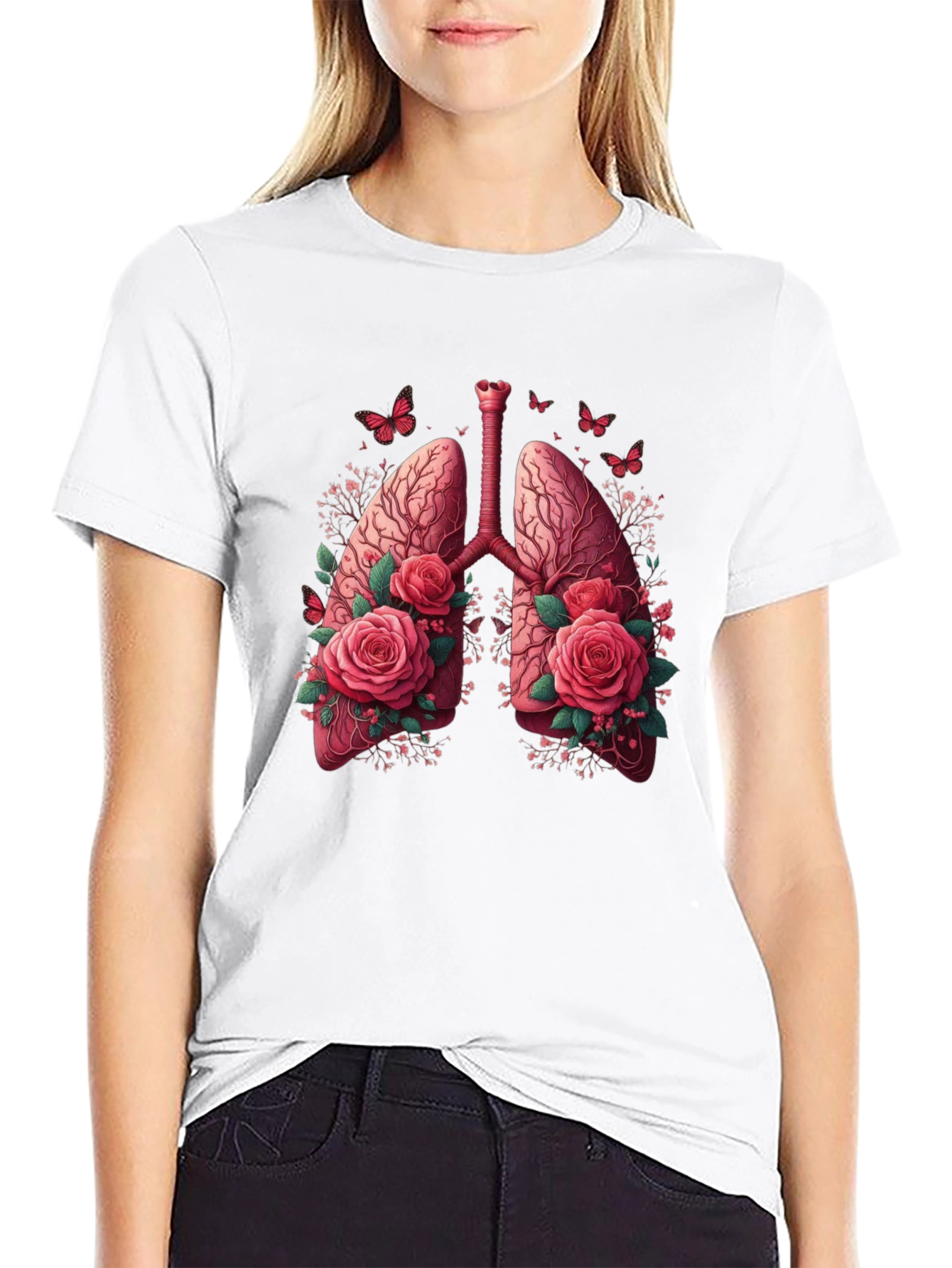 Floral Lung Anatomy Graphic Tee - Unisex