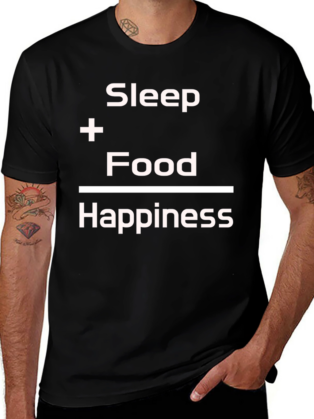 Sleep + Food = Happiness Graphic Tee