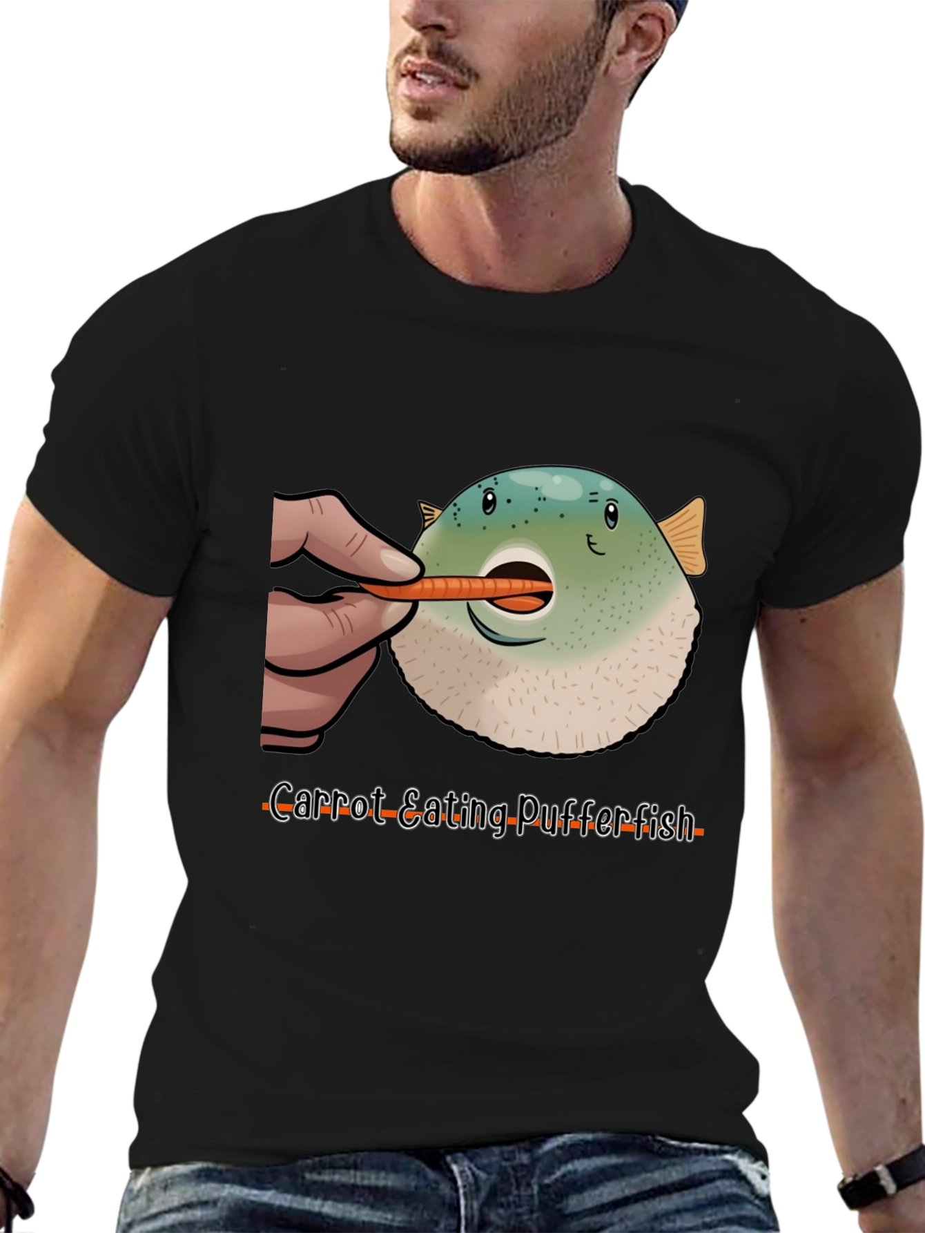 Carrot Eating Pufferfish T-Shirt