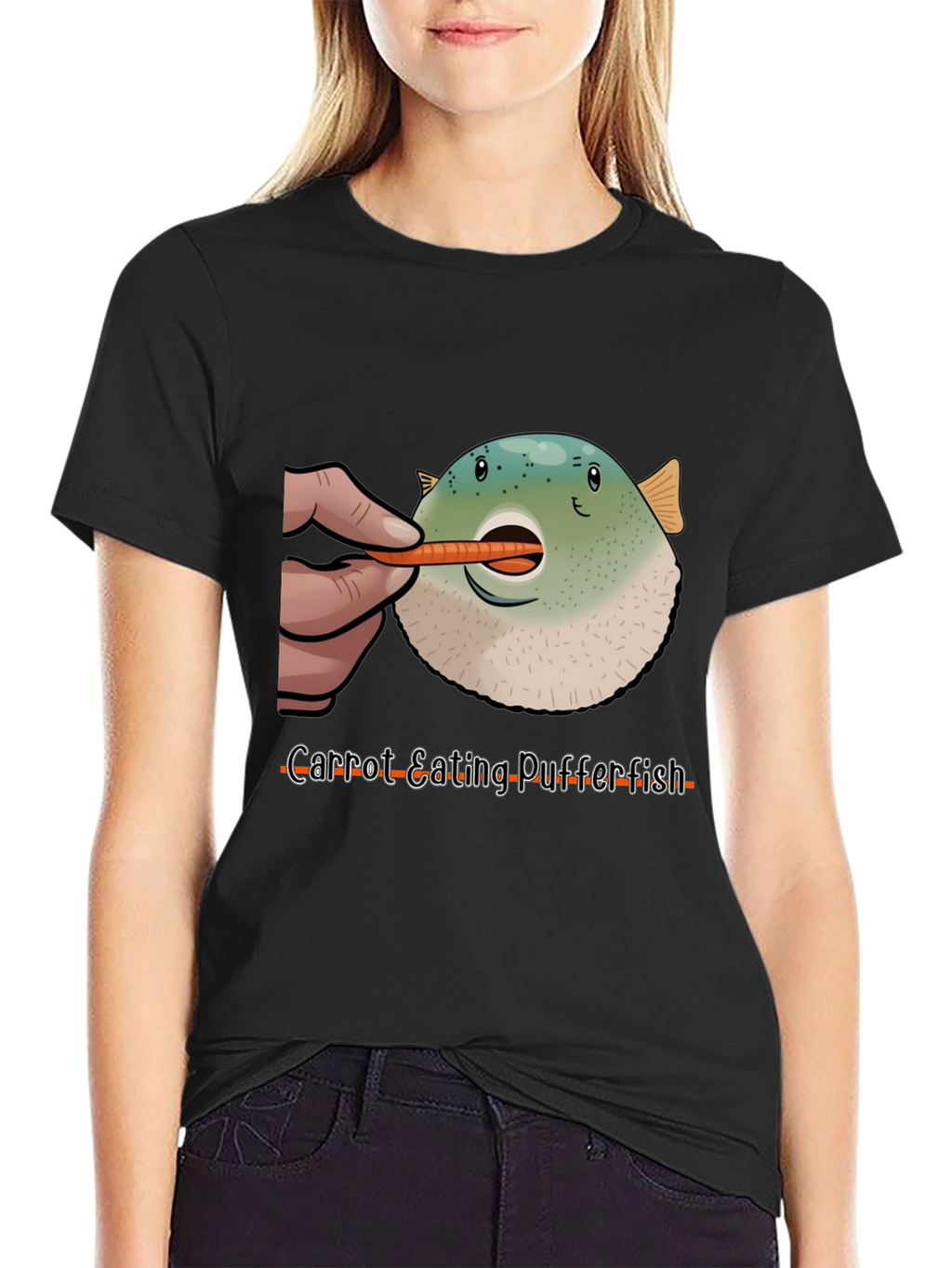 Carrot Eating Pufferfish T-Shirt