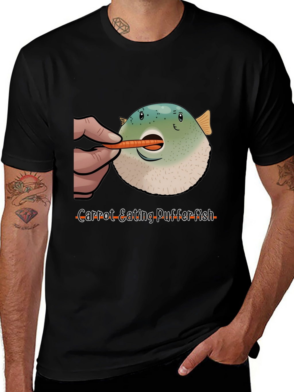 Carrot Eating Pufferfish T-Shirt