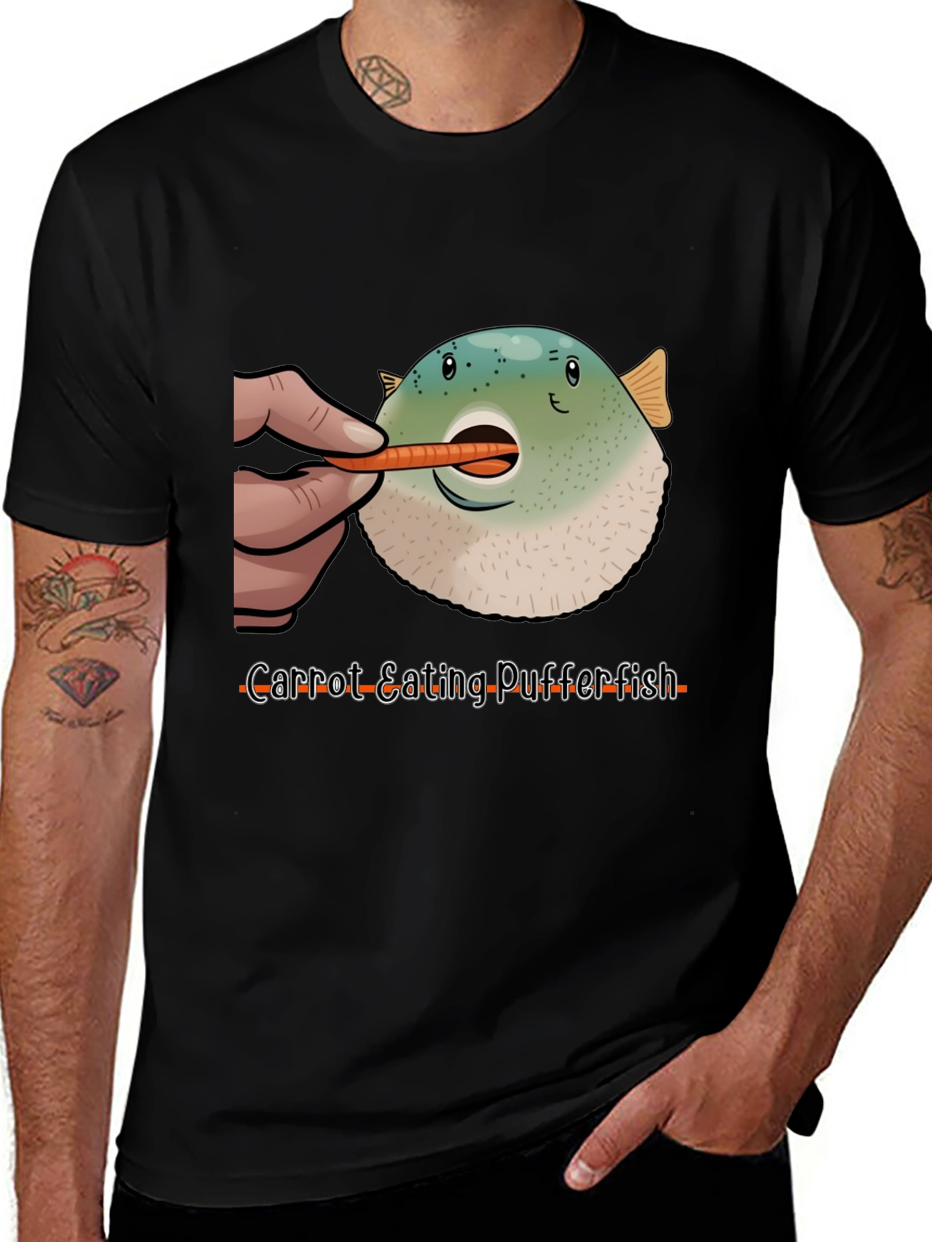 Carrot Eating Pufferfish T-Shirt