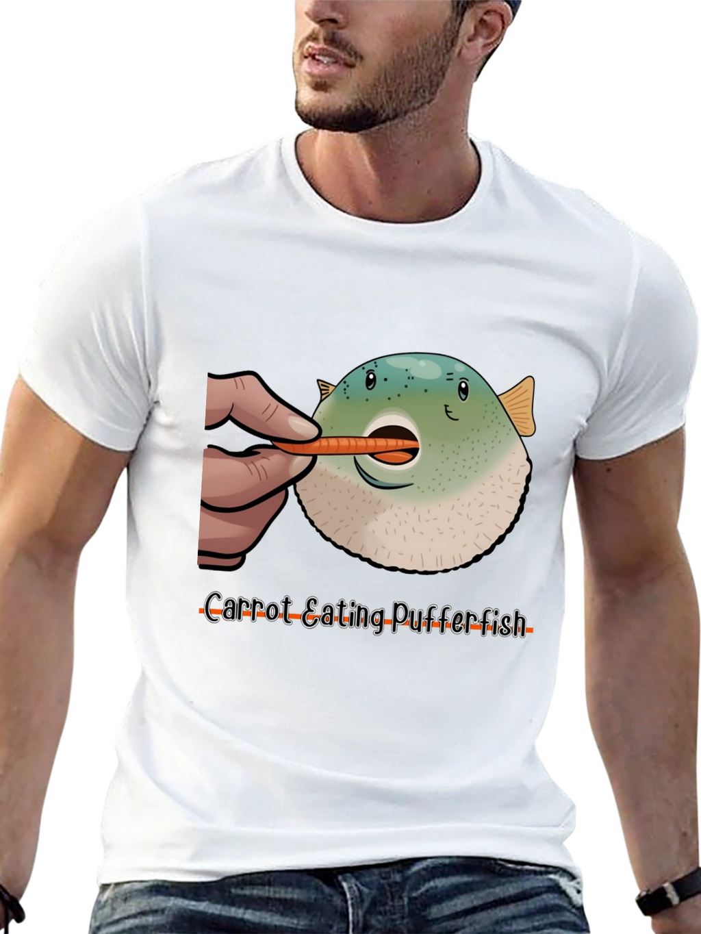 Carrot Eating Pufferfish T-Shirt