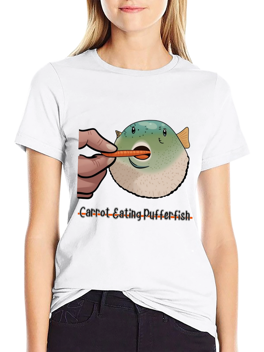 Carrot Eating Pufferfish T-Shirt