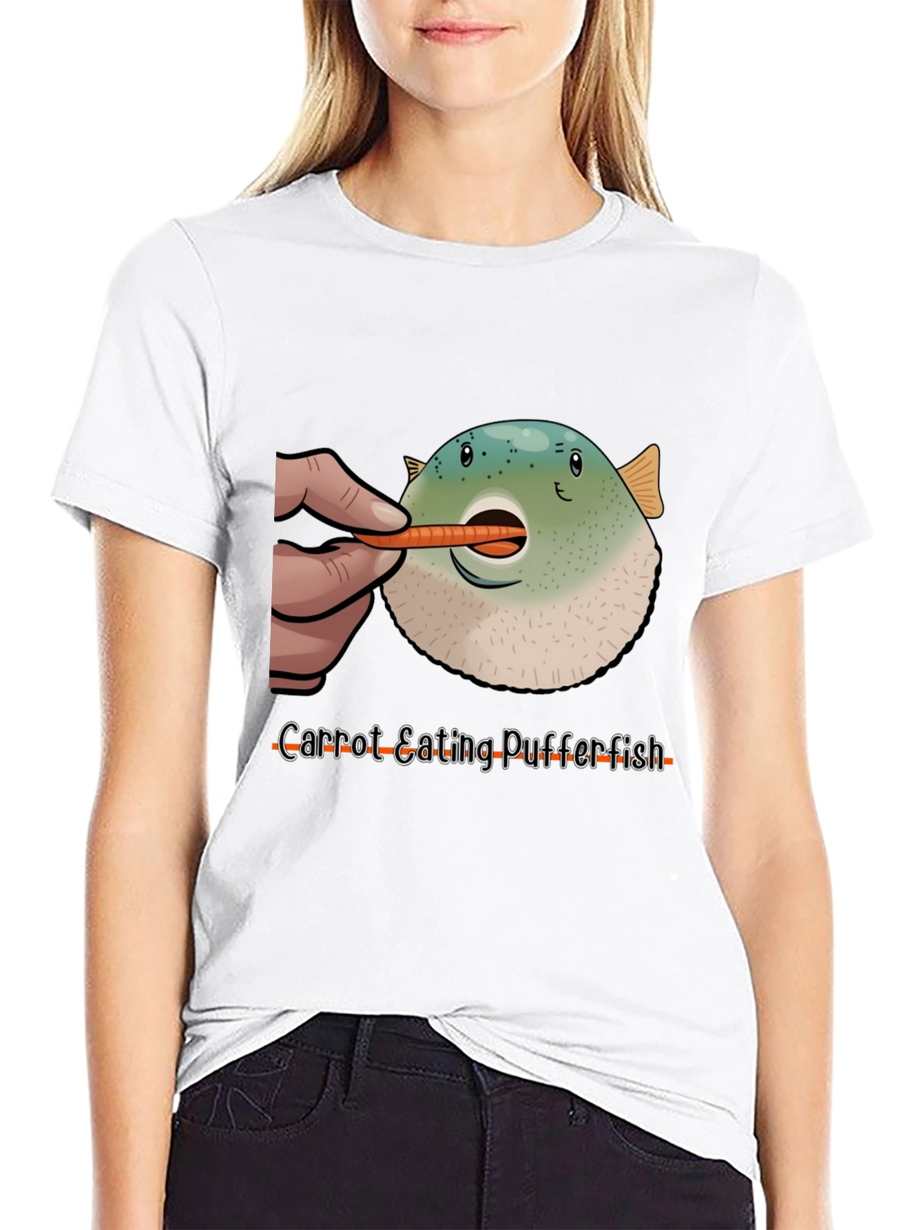 Carrot Eating Pufferfish T-Shirt