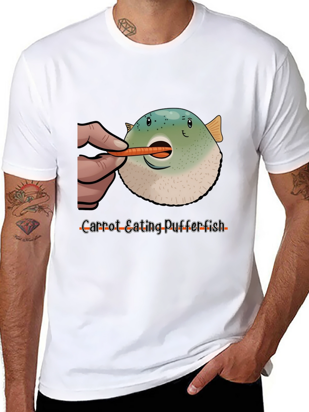 Carrot Eating Pufferfish T-Shirt