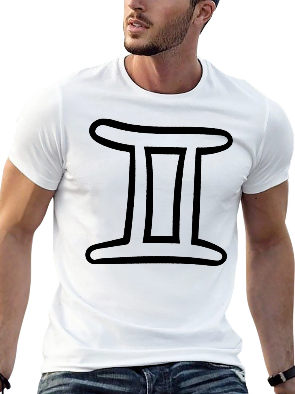 Gemini Zodiac Sign Black T-Shirt