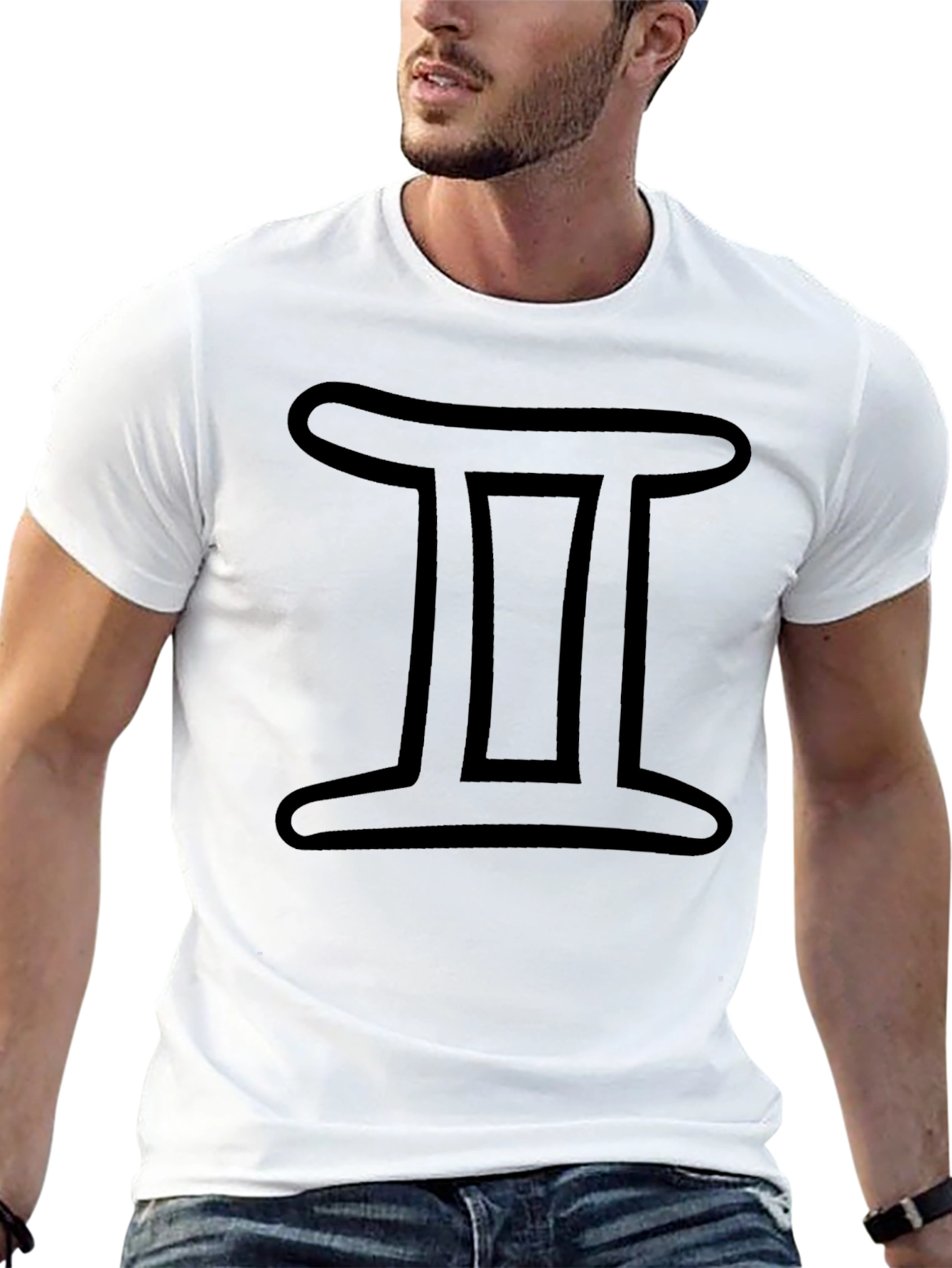 Gemini Zodiac Sign Black T-Shirt