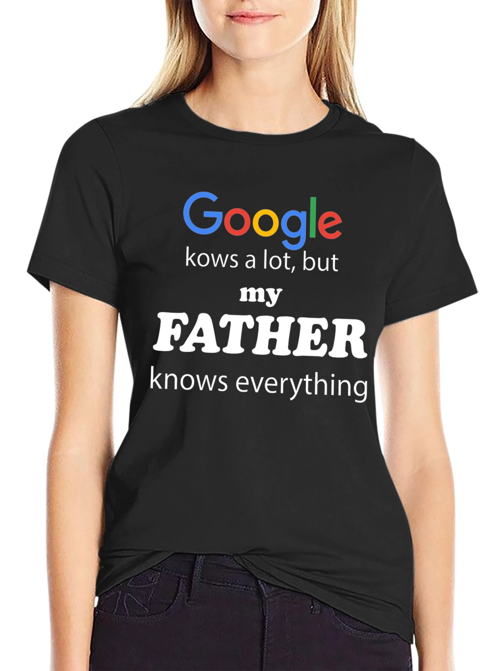 Funny Fathers Day Google Knows A Lot T-Shirt
