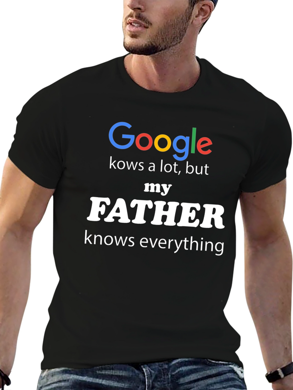 Funny Fathers Day Google Knows A Lot T-Shirt