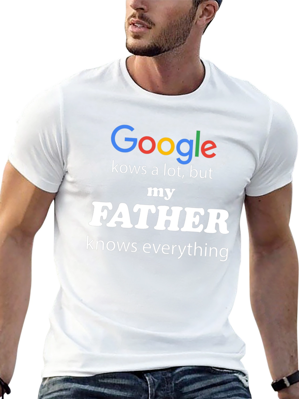 Funny Fathers Day Google Knows A Lot T-Shirt
