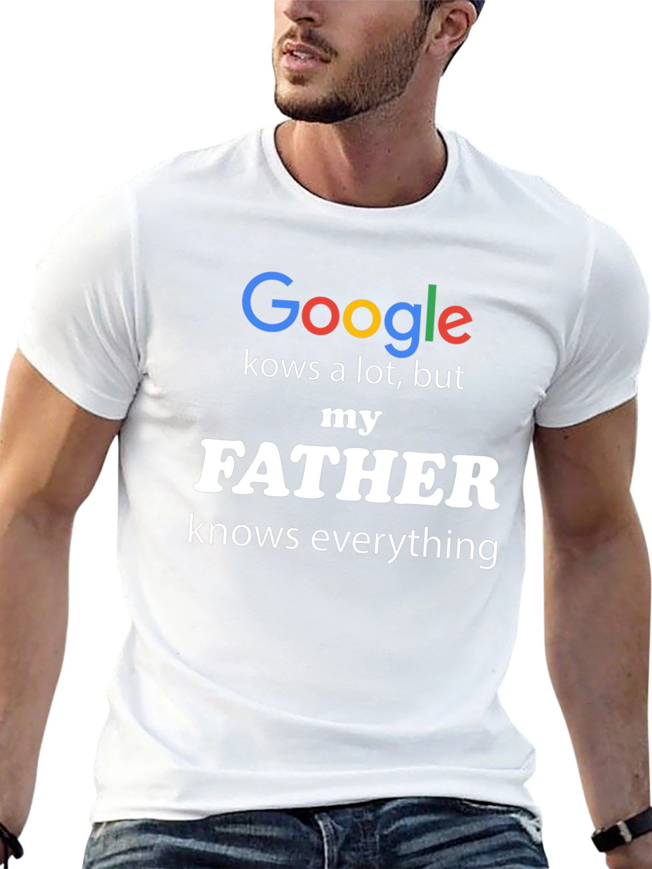 Funny Fathers Day Google Knows A Lot T-Shirt