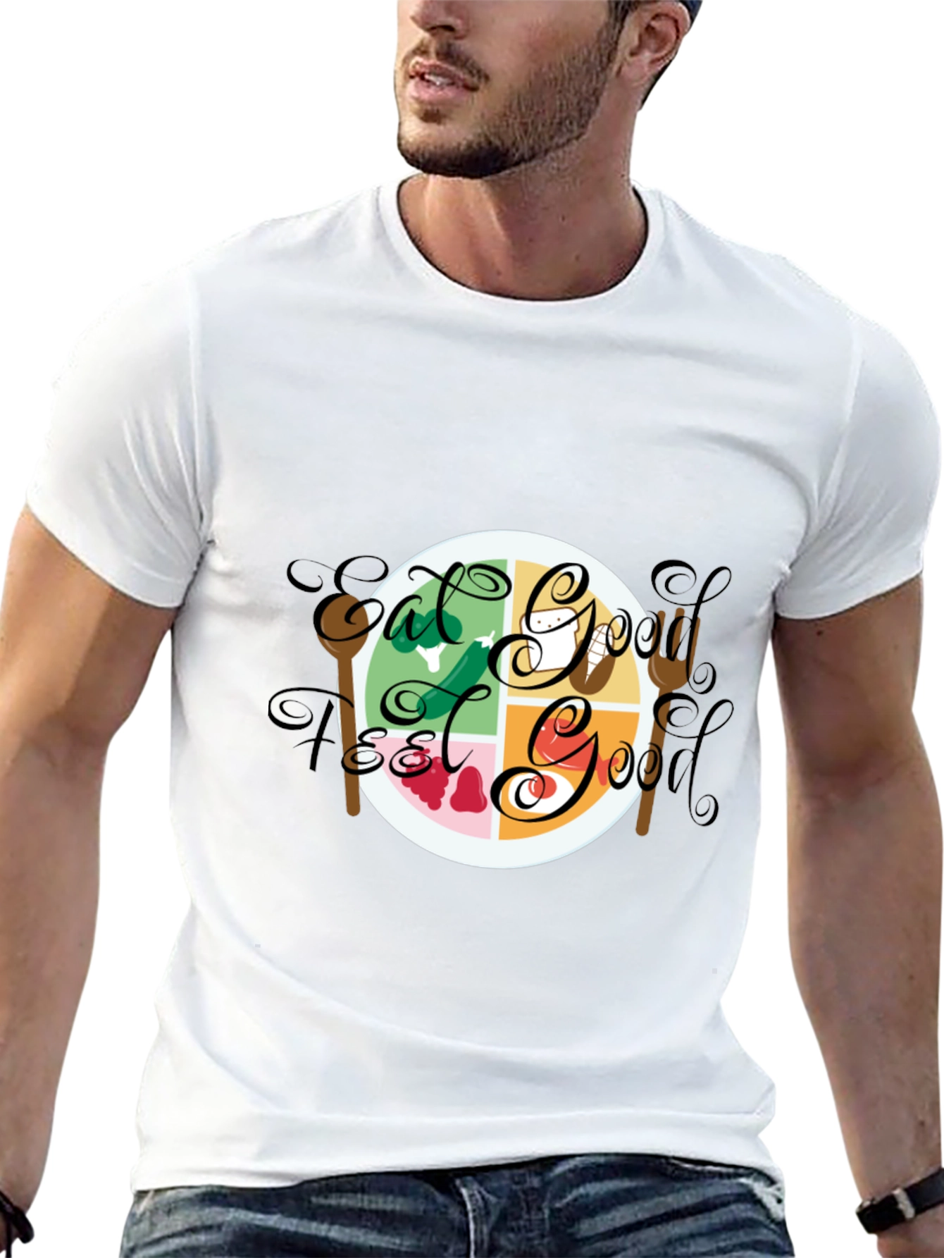Eat Good Feel Good Black Graphic Tee
