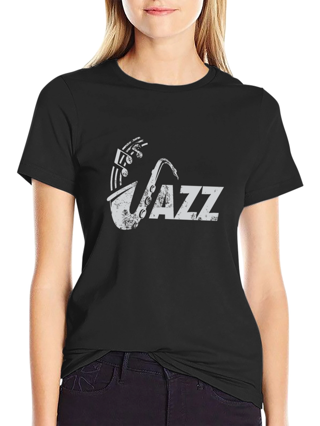 JAZZ Saxophone Black T-Shirt - Music Lovers Tee