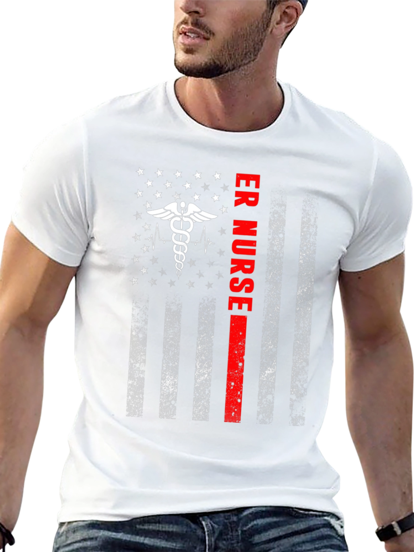 ER Nurse American Flag Graphic Tee