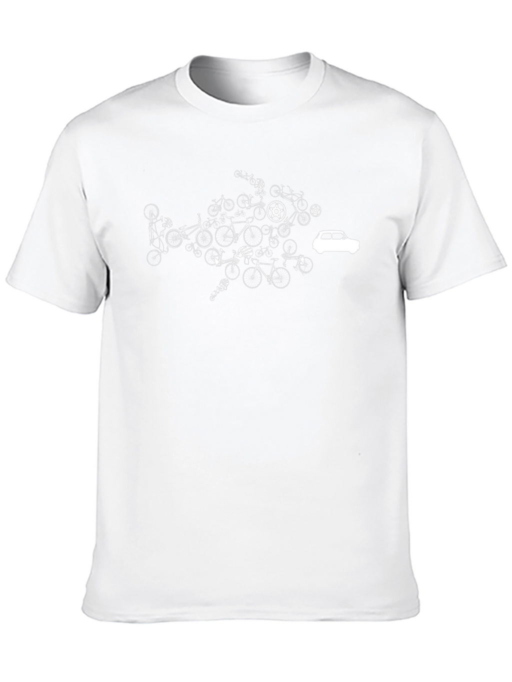 Bicycle Car T-Shirt - Black Cotton Tee