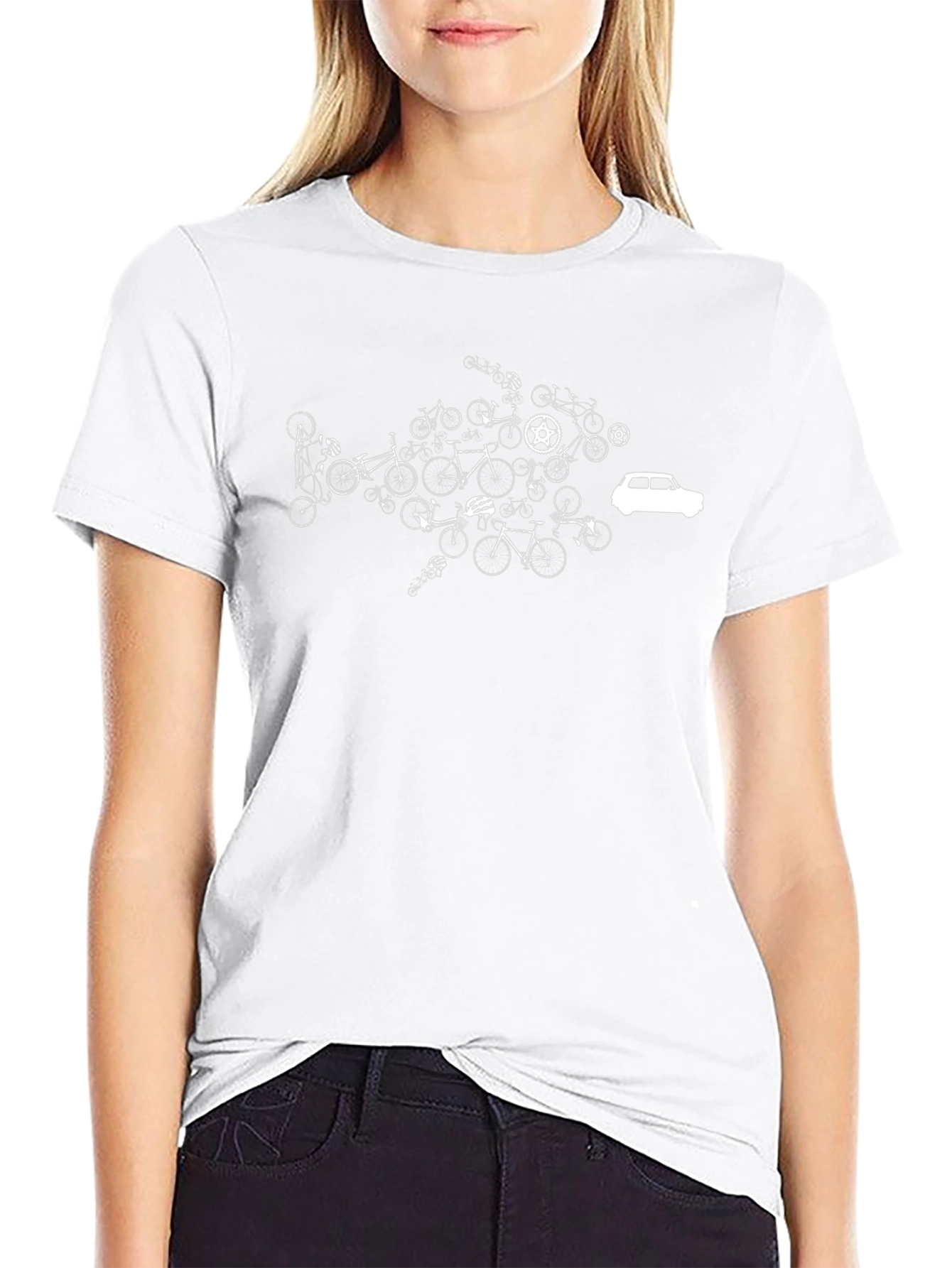 Bicycle Car T-Shirt - Black Cotton Tee