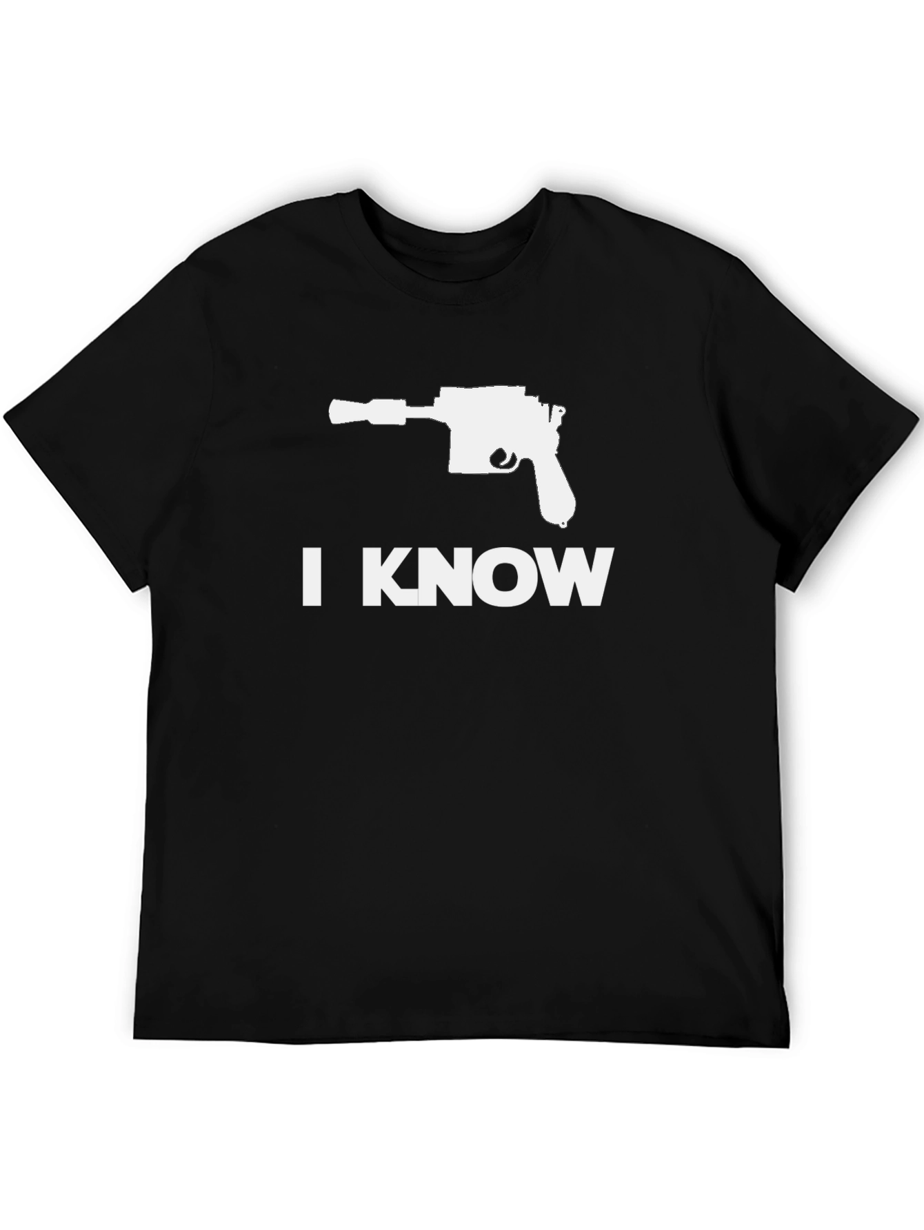 I Know Han Solo Blaster Tee - Black Cotton Blend Star Wars Shirt