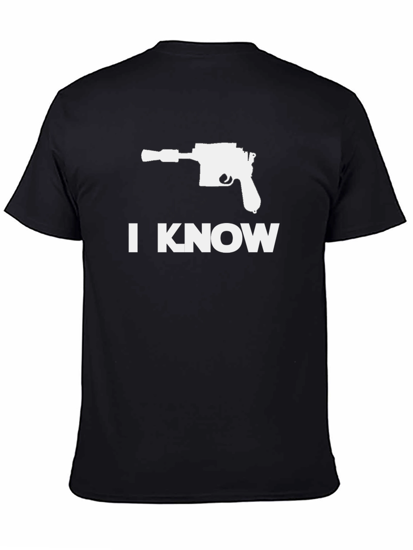 I Know Han Solo Blaster Tee - Black Cotton Blend Star Wars Shirt