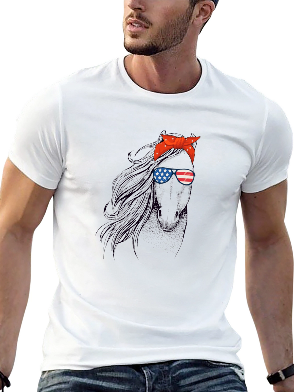 Patriotic Horse Graphic Tee