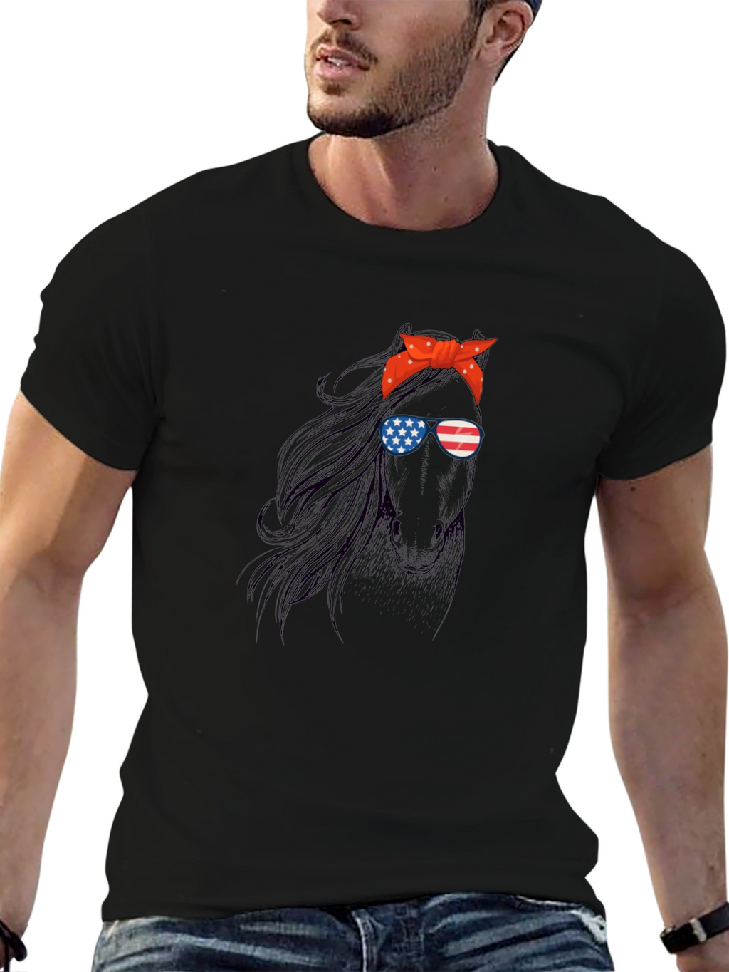 Patriotic Horse Graphic Tee