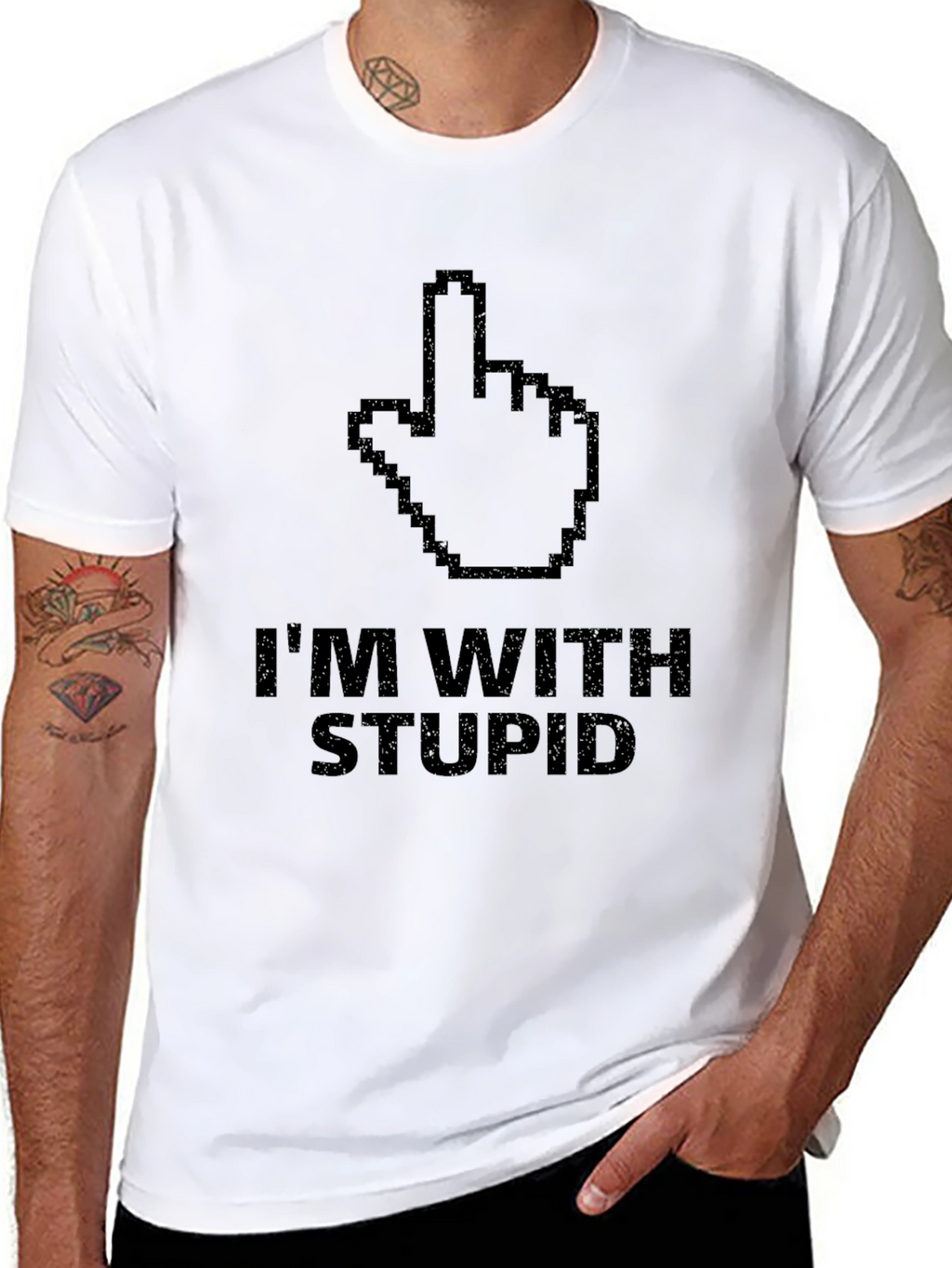 Im With Stupid T-Shirt - Novelty Graphic Tee
