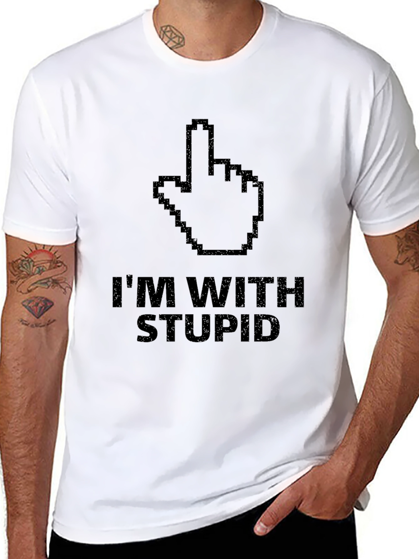 Im With Stupid T-Shirt - Novelty Graphic Tee