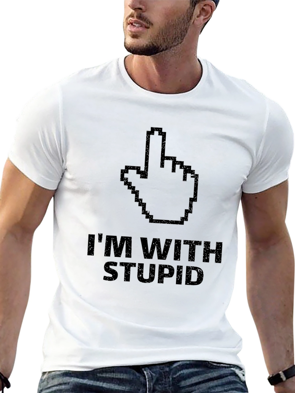 Im With Stupid T-Shirt - Novelty Graphic Tee