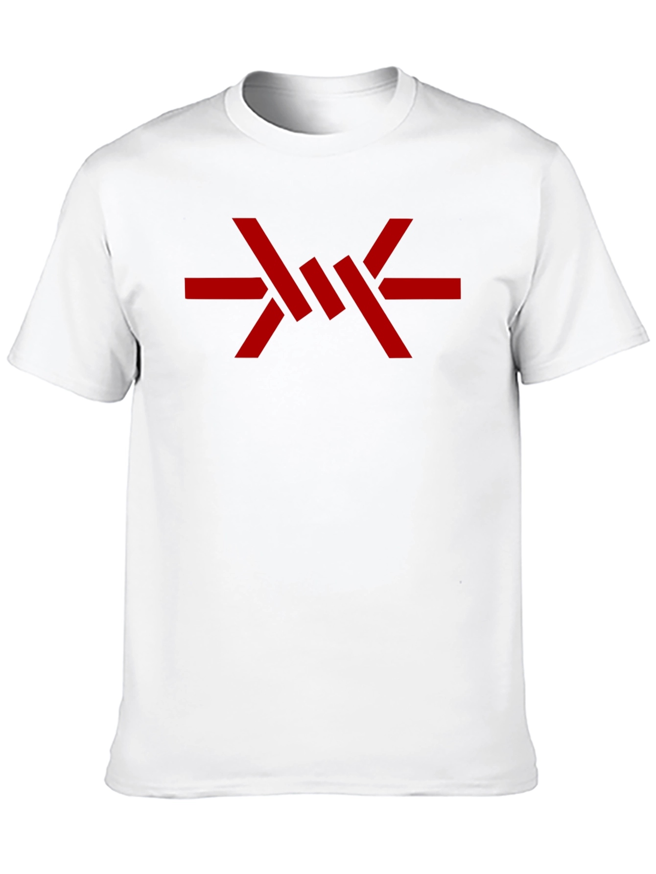 Mens Black Graphic Tee - Abstract Red Design