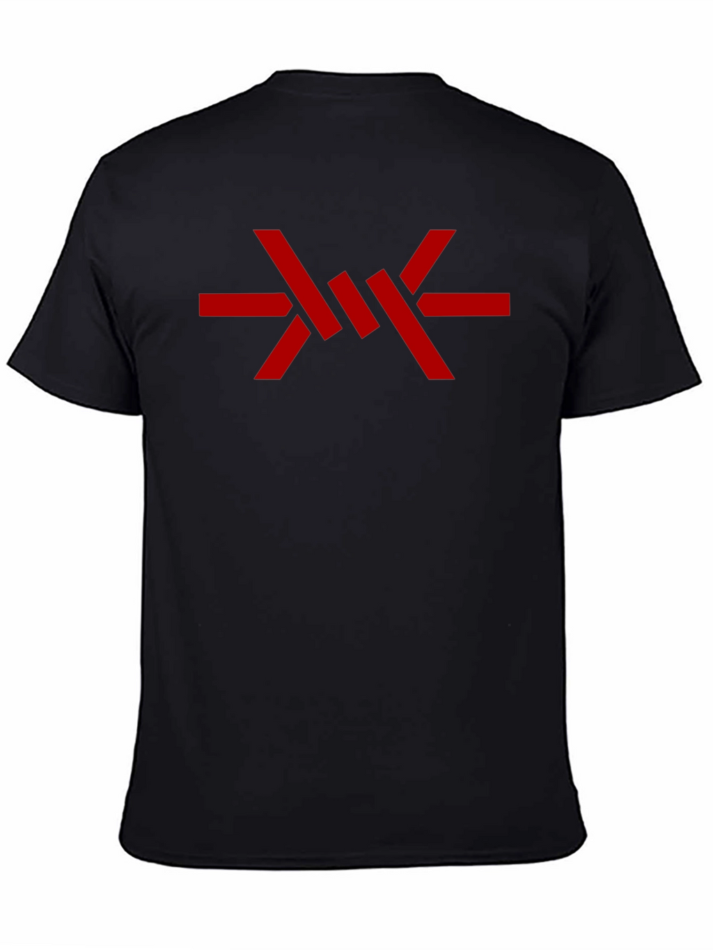 Mens Black Graphic Tee - Abstract Red Design