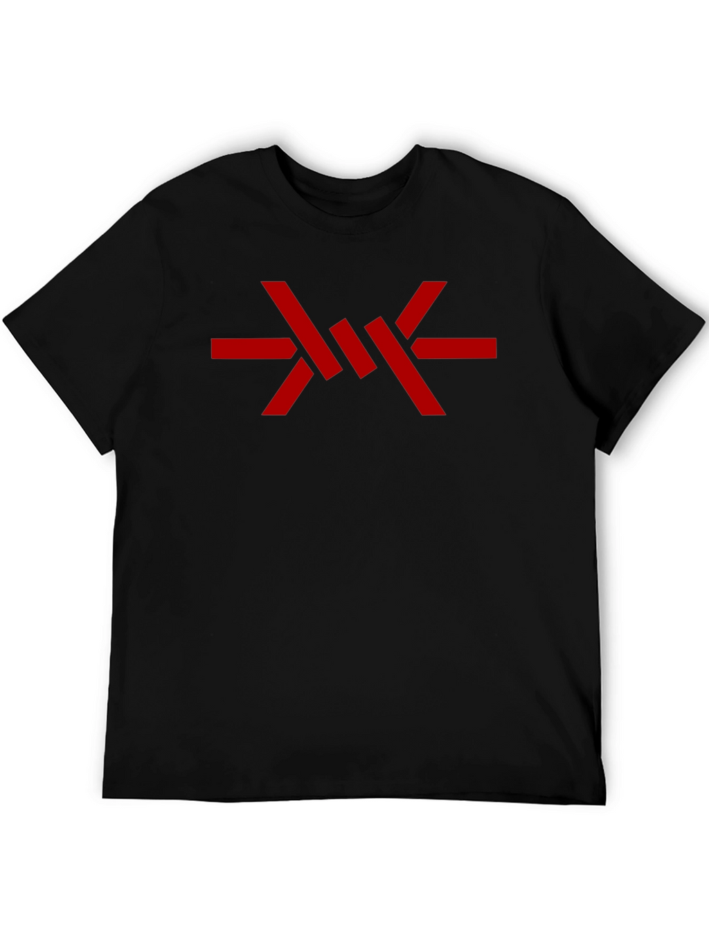 Mens Black Graphic Tee - Abstract Red Design