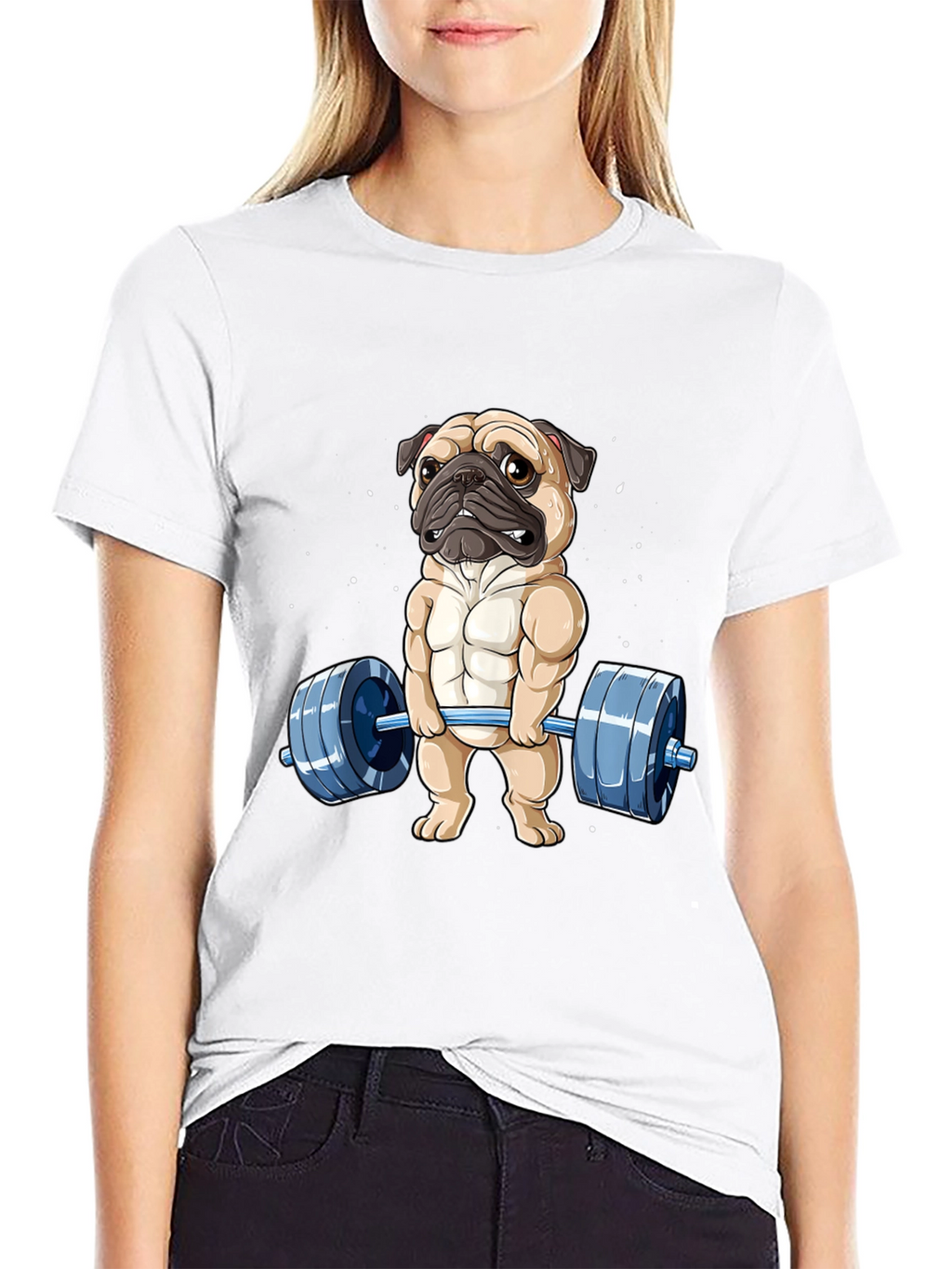 Muscle Pug Weightlifting Graphic Tee