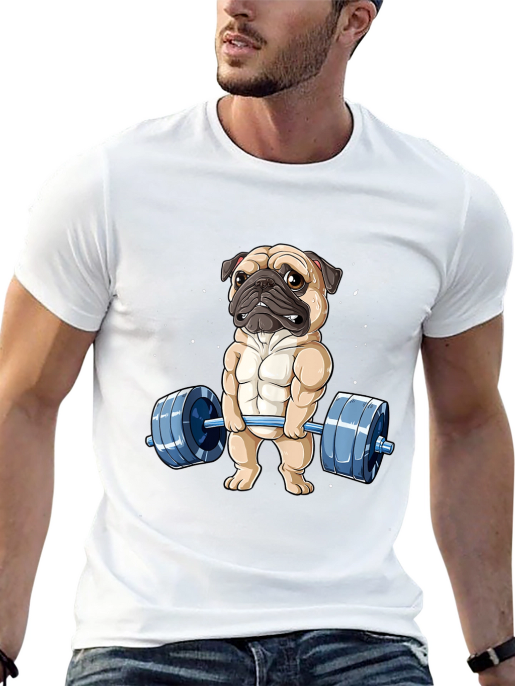 Muscle Pug Weightlifting Graphic Tee