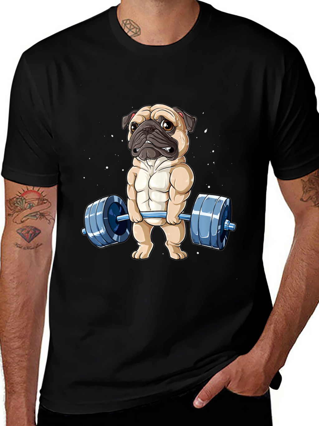 Muscle Pug Weightlifting Graphic Tee