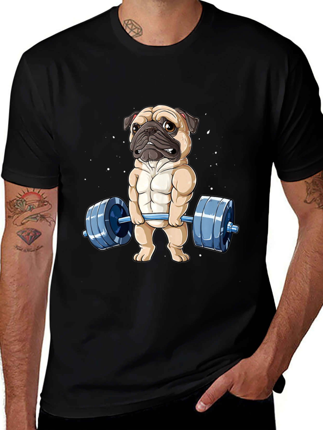 Muscle Pug Weightlifting Graphic Tee