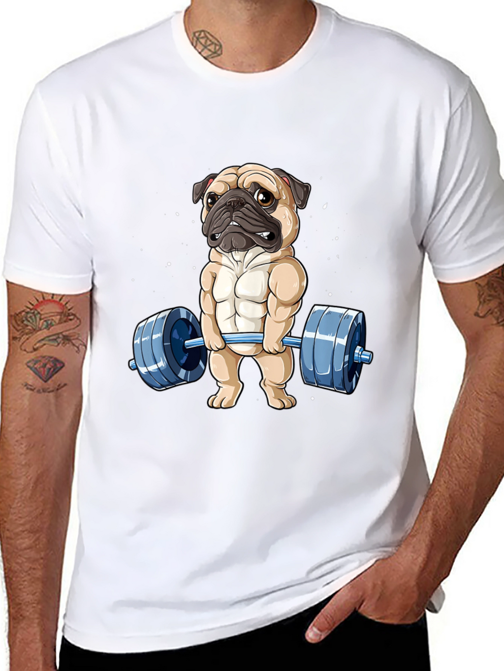 Muscle Pug Weightlifting Graphic Tee