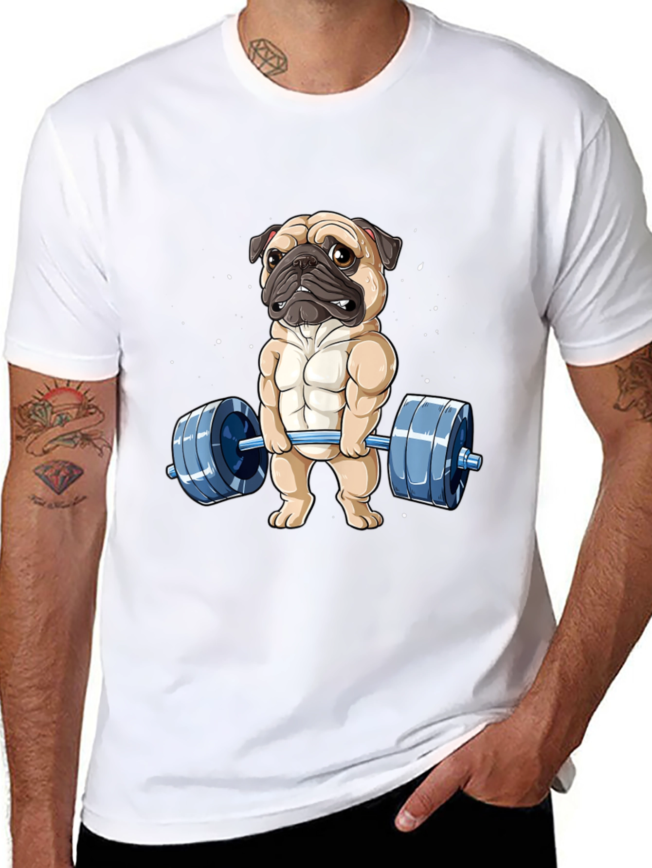 Muscle Pug Weightlifting Graphic Tee