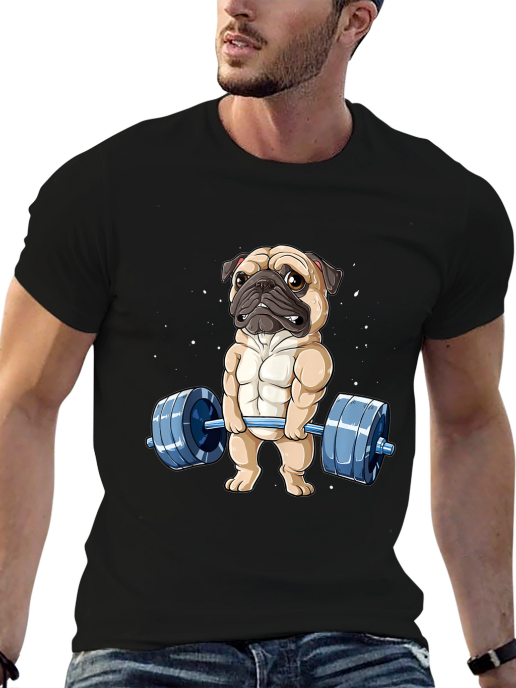 Muscle Pug Weightlifting Graphic Tee