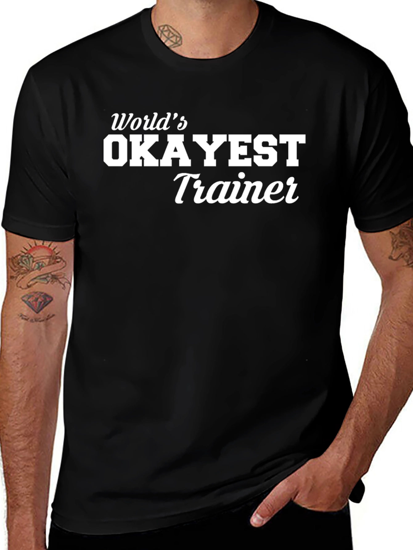 Worlds Okayest Trainer - Black T-Shirt