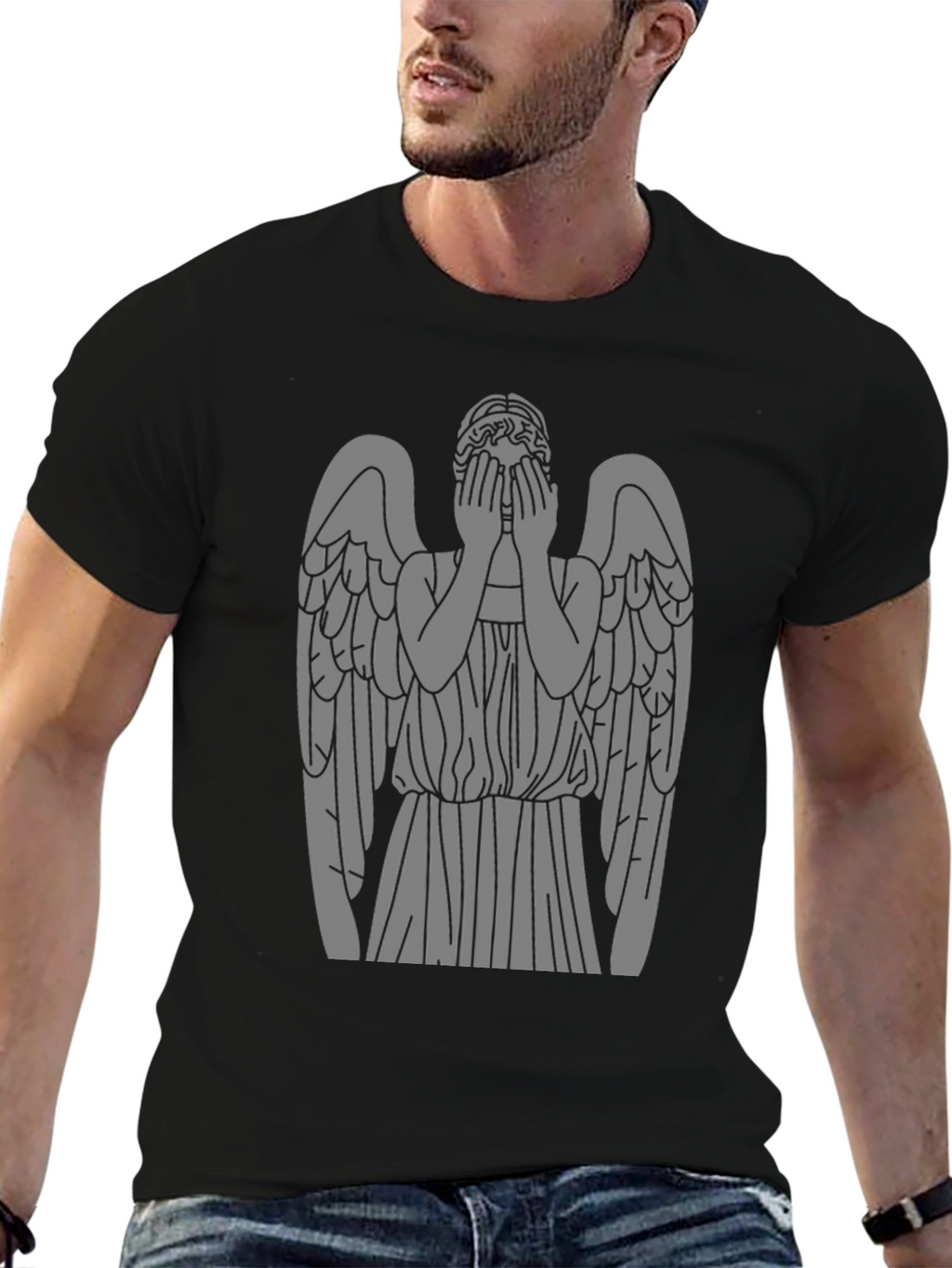 Weeping Angel Graphic T-Shirt - Classic Black Tee