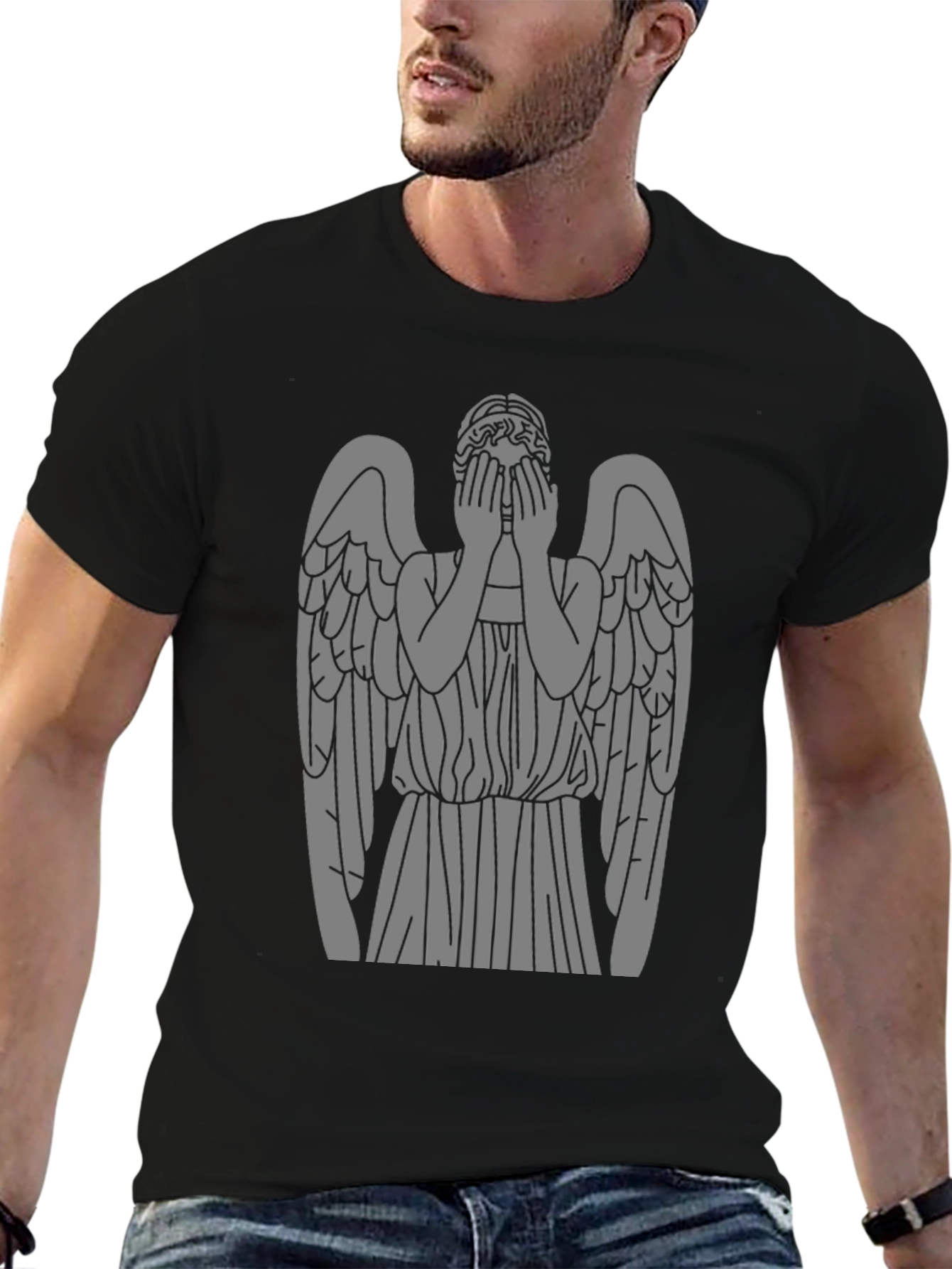 Weeping Angel Graphic T-Shirt - Classic Black Tee